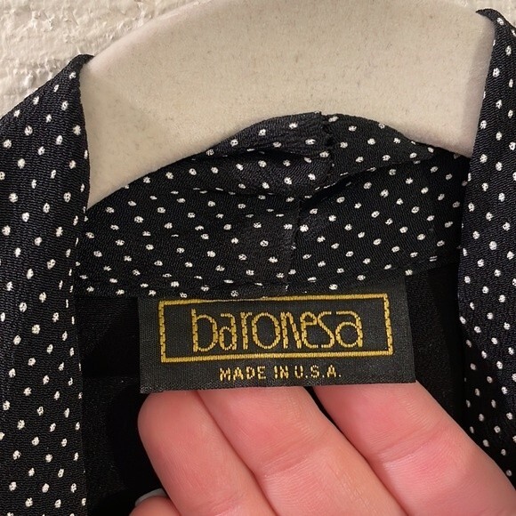 Baronesa Black White Mixed Print Open Front Layering Cardigan Women’s Size 12 - Picture 5 of 6